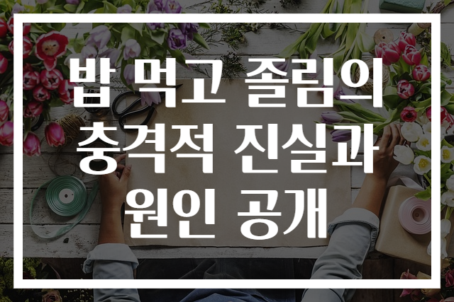밥 먹고 졸림의 충격적 진실과 원인 공개