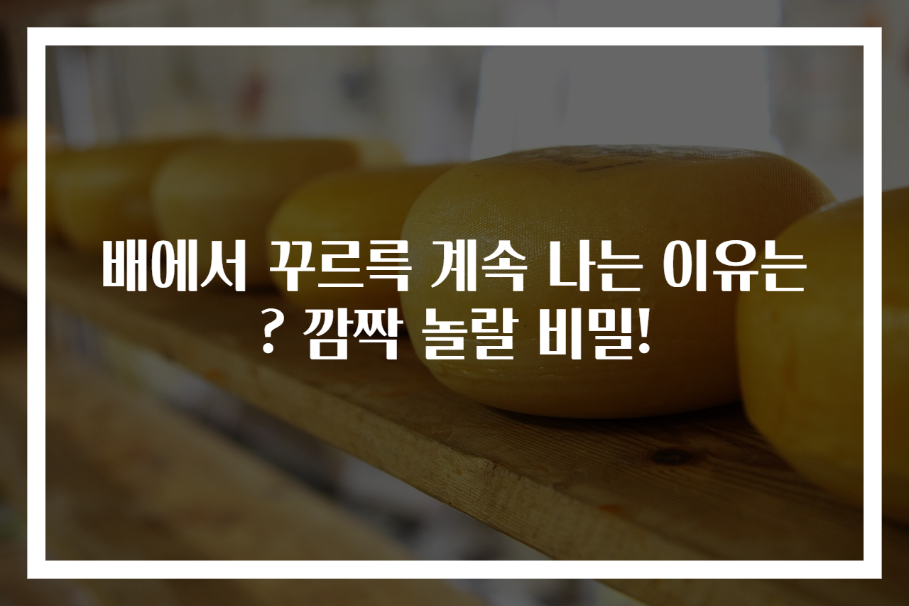 배에서 꾸르륵 계속 나는 이유는? 깜짝 놀랄 비밀!