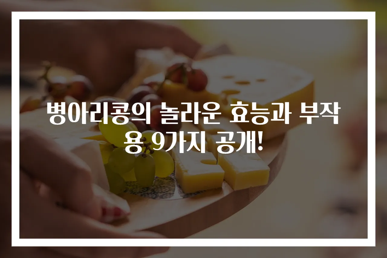 병아리콩의 놀라운 효능과 부작용 9가지 공개!