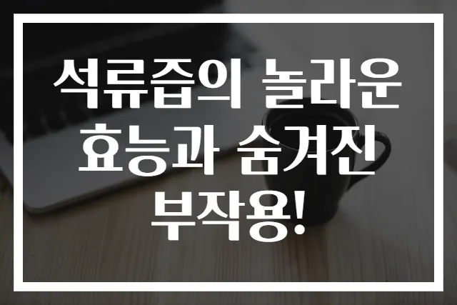 석류즙의 놀라운 효능과 숨겨진 부작용!