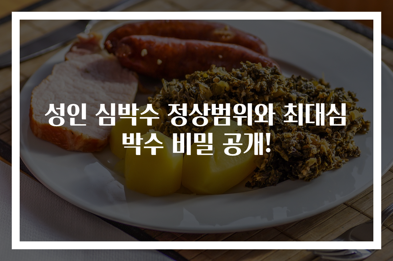 성인 심박수 정상범위와 최대심박수 비밀 공개!