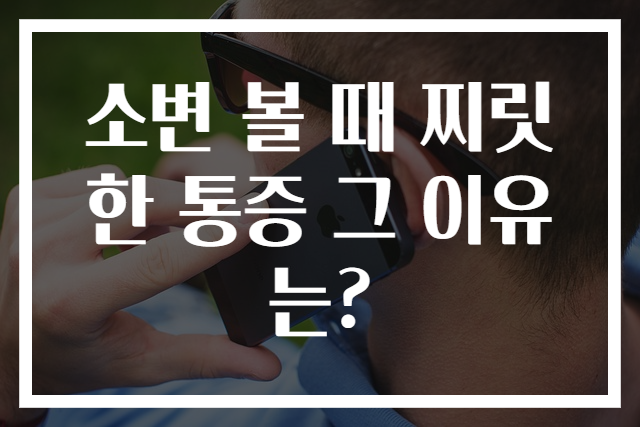 소변 볼 때 찌릿한 통증 그 이유는?
