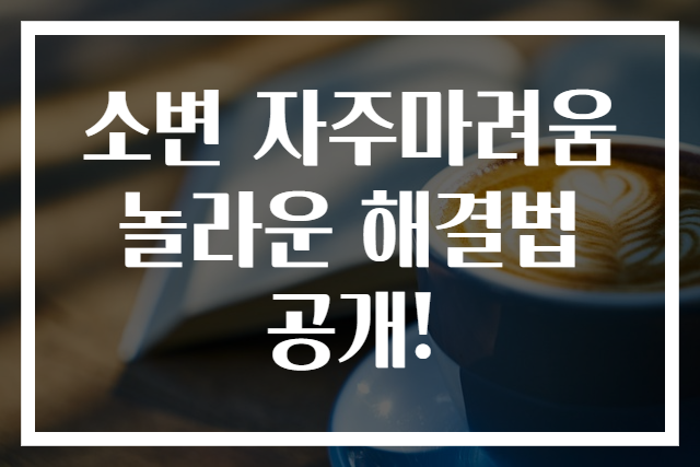 소변 자주마려움 놀라운 해결법 공개!