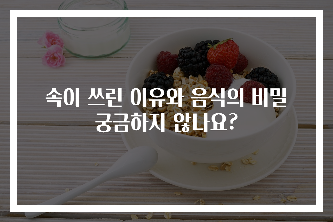 속이 쓰린 이유와 음식의 비밀 궁금하지 않나요?