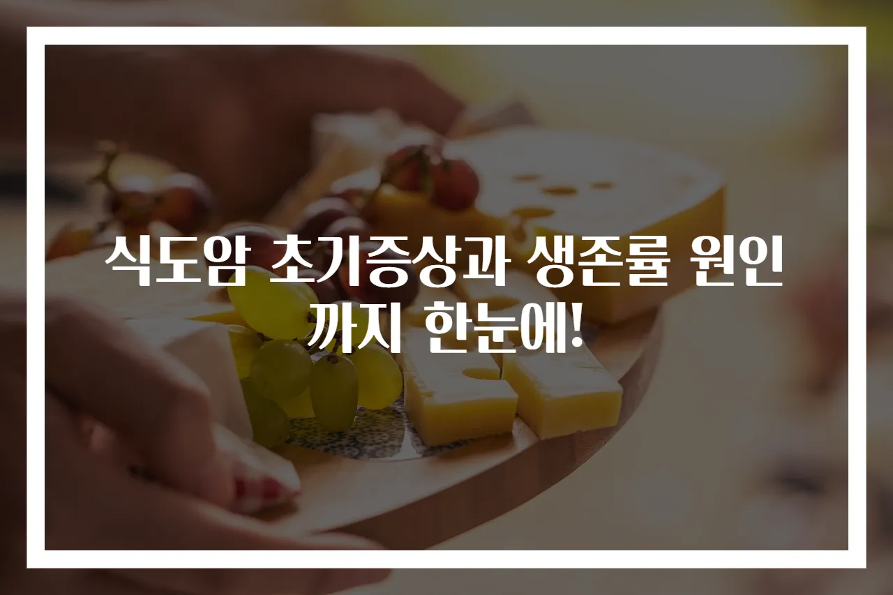 식도암 초기증상과 생존률 원인까지 한눈에!