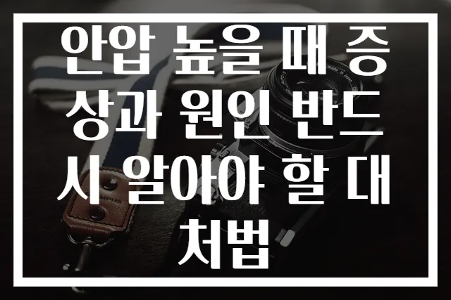안압 높을 때 증상과 원인 반드시 알아야 할 대처법