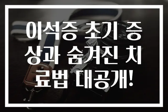 이석증 초기 증상과 숨겨진 치료법 대공개!