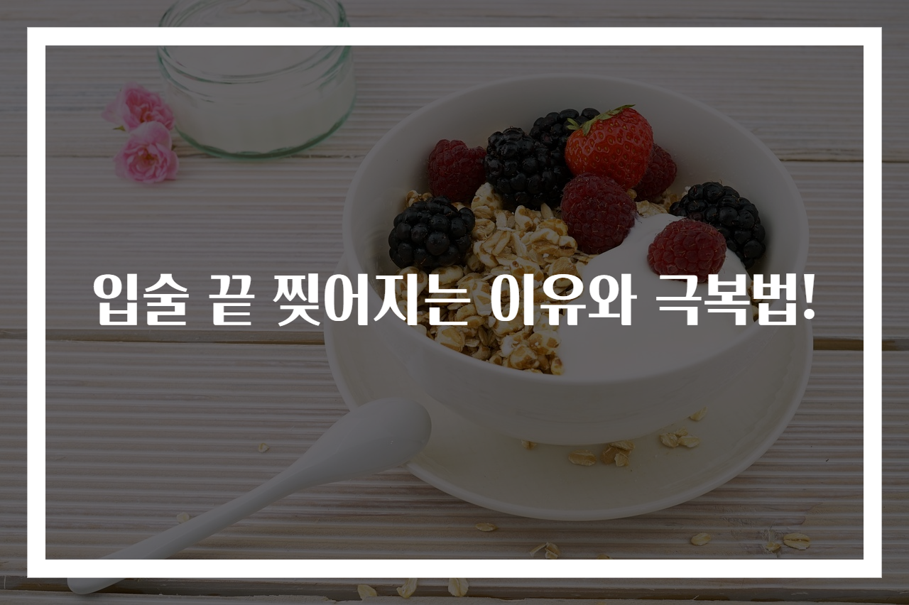 입술 끝 찢어지는 이유와 극복법!