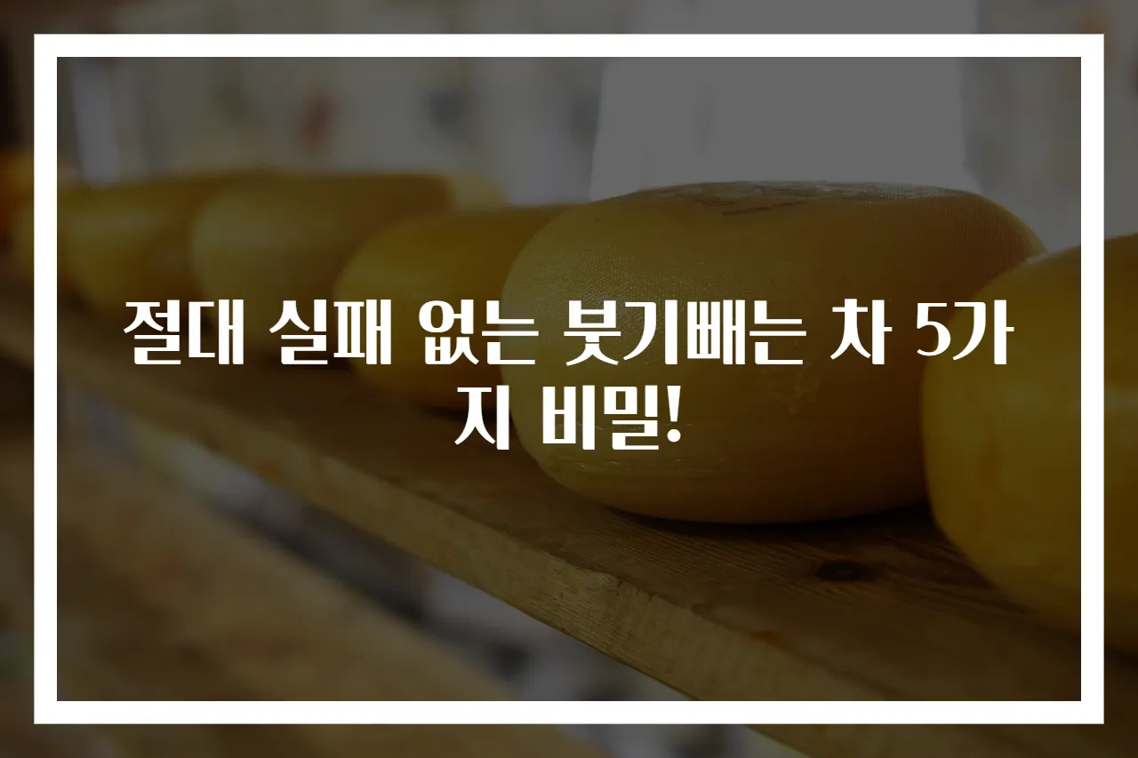절대 실패 없는 붓기빼는 차 5가지 비밀!