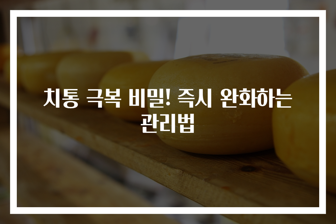 치통 극복 비밀! 즉시 완화하는 관리법