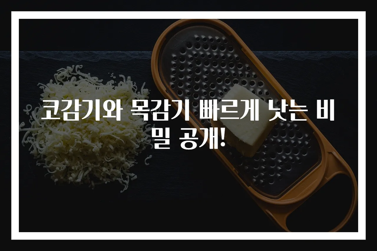 코감기와 목감기 빠르게 낫는 비밀 공개!