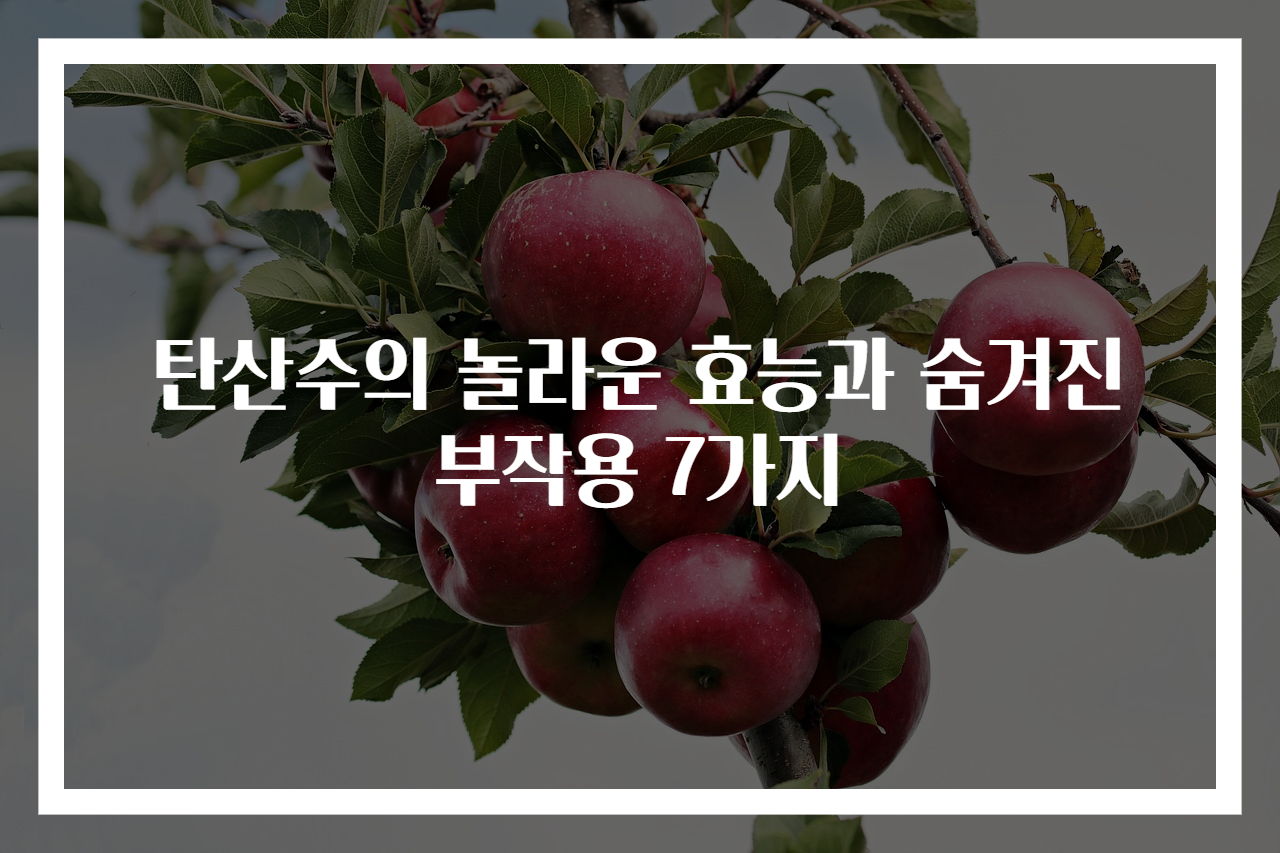 탄산수의 놀라운 효능과 숨겨진 부작용 7가지