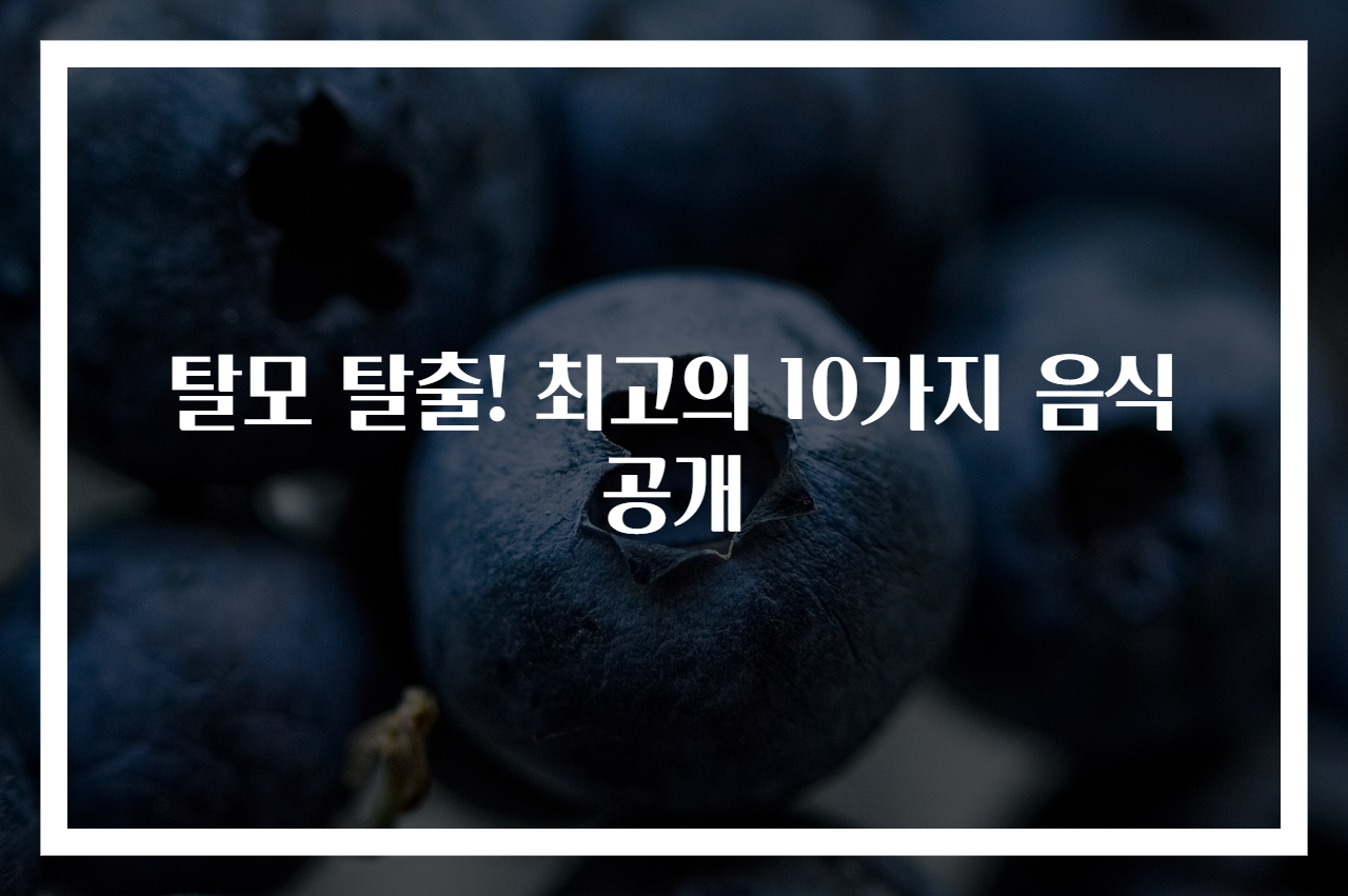 탈모 탈출! 최고의 10가지 음식 공개