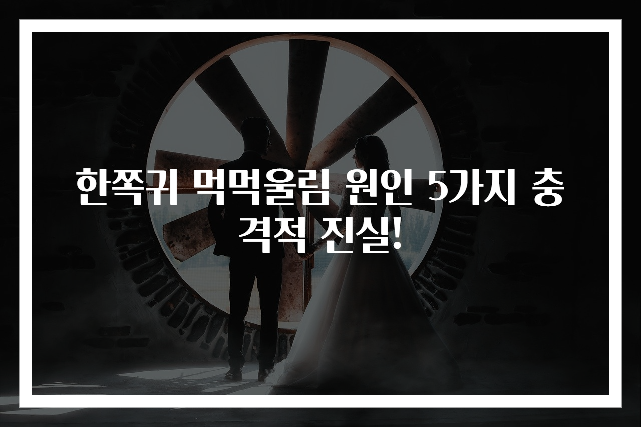 한쪽귀 먹먹울림 원인 5가지 충격적 진실!