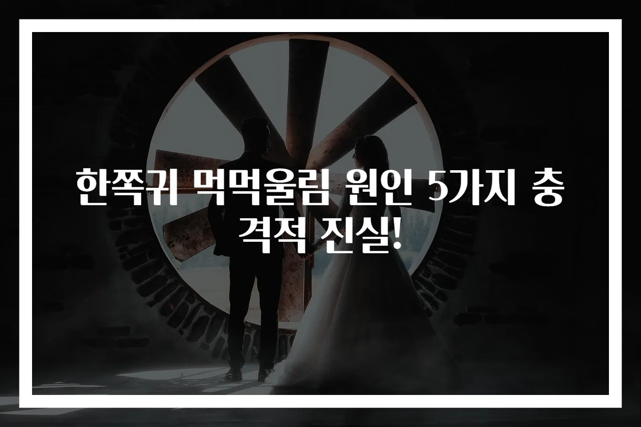 한쪽귀 먹먹울림 원인 5가지 충격적 진실!
