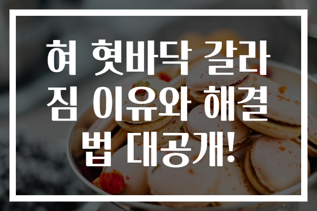 혀 혓바닥 갈라짐 이유와 해결법 대공개!