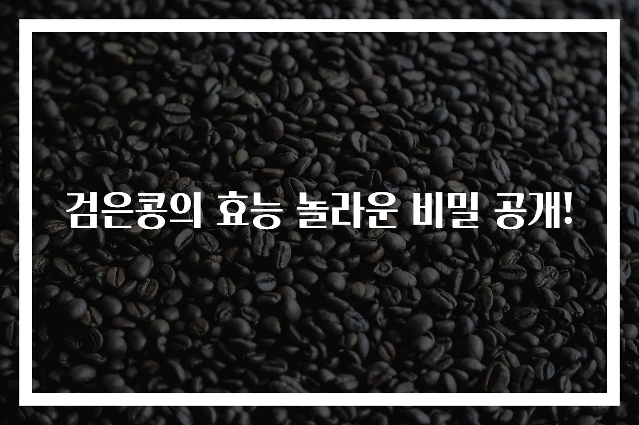 검은콩의 효능 놀라운 비밀 공개!