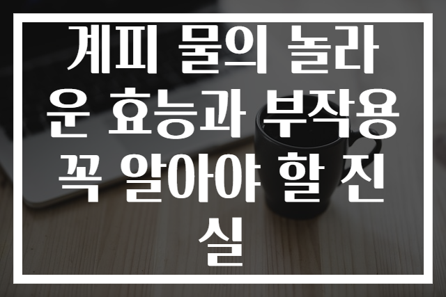 계피 물의 놀라운 효능과 부작용 꼭 알아야 할 진실