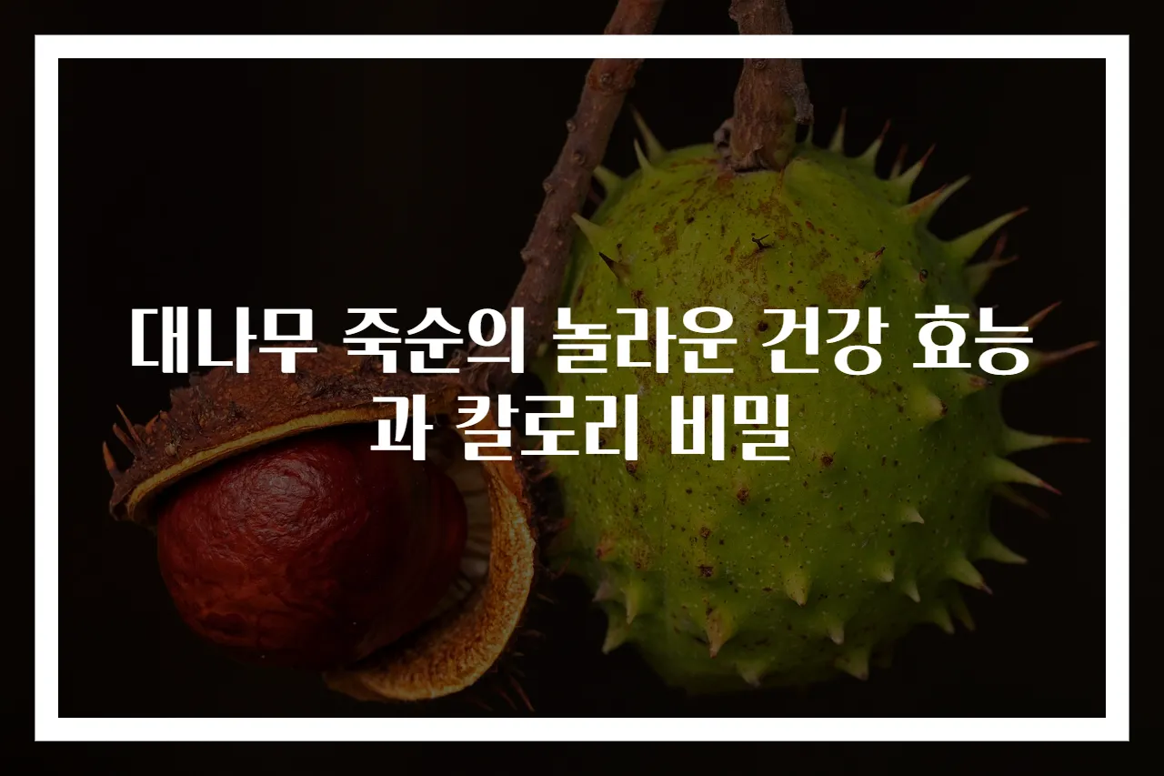 대나무 죽순의 놀라운 건강 효능과 칼로리 비밀