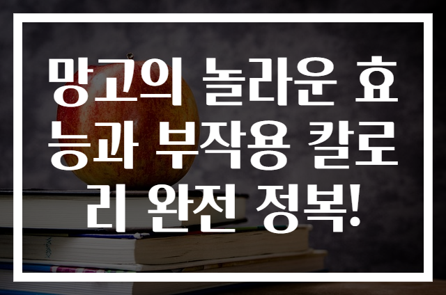 망고의 놀라운 효능과 부작용 칼로리 완전 정복!