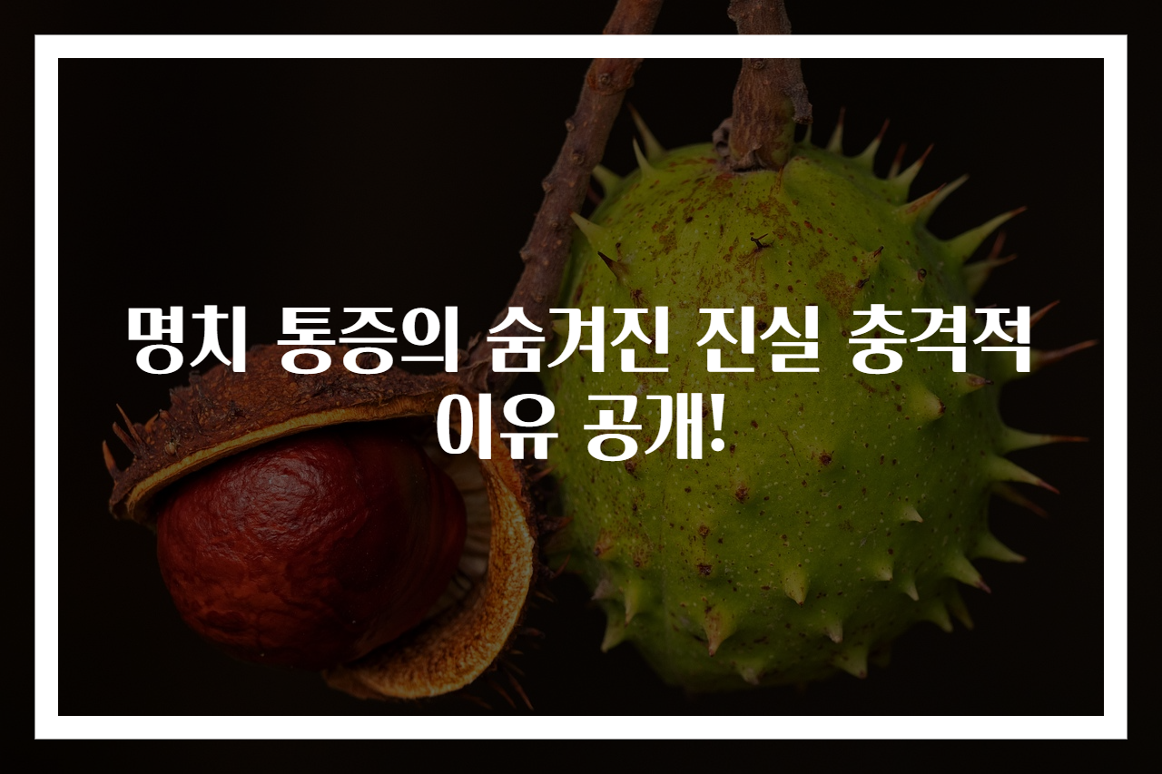 명치 통증의 숨겨진 진실 충격적 이유 공개!