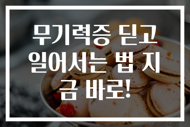 무기력증 딛고 일어서는 법 지금 바로!