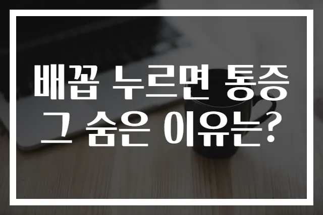 배꼽 누르면 통증 그 숨은 이유는?