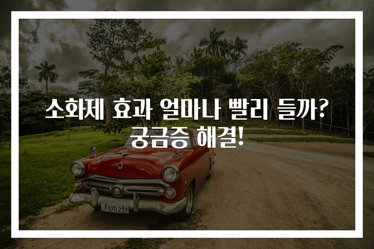 소화제 효과 얼마나 빨리 들까? 궁금증 해결!