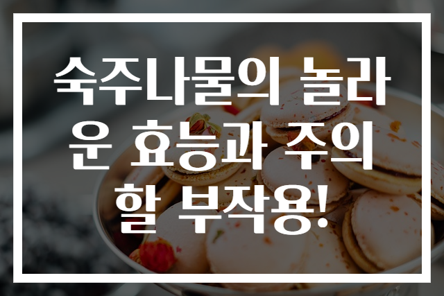 숙주나물의 놀라운 효능과 주의할 부작용!