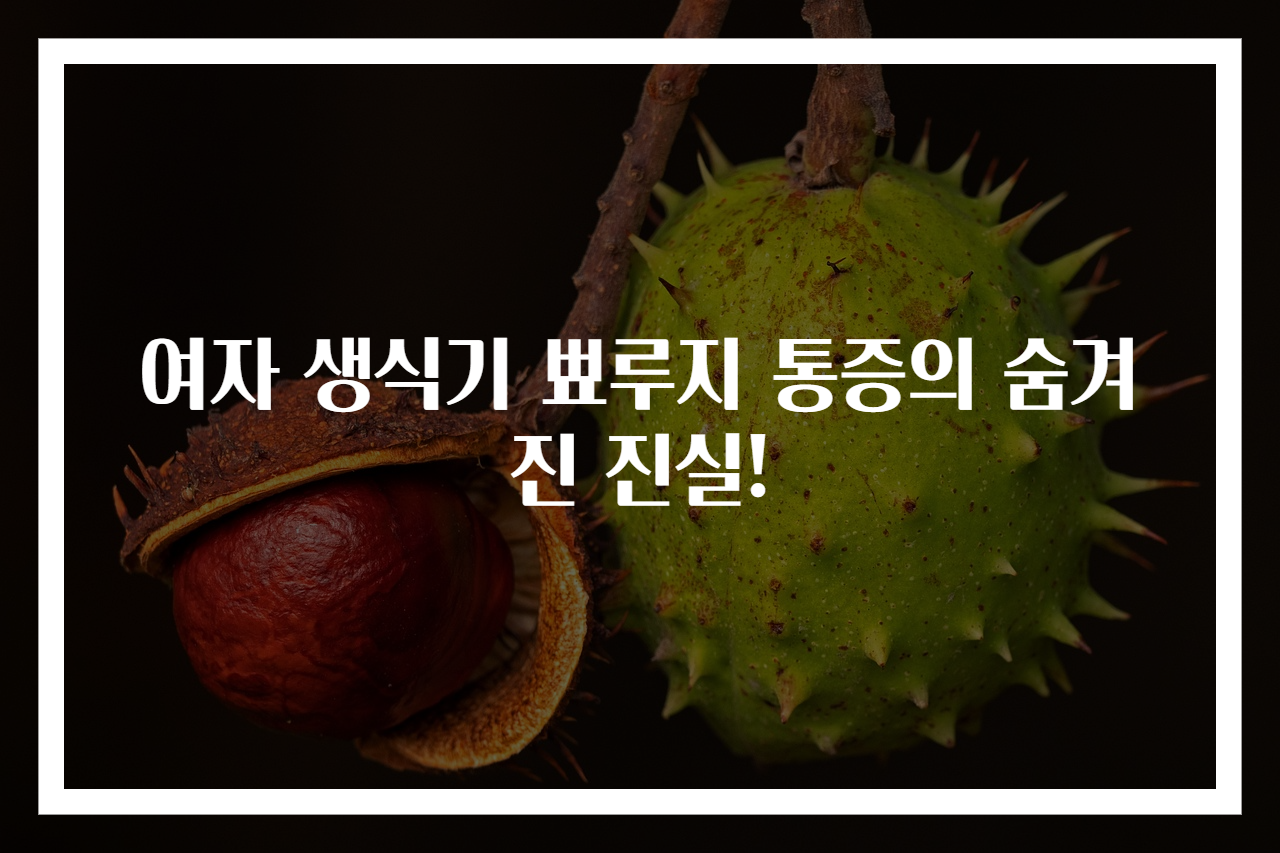 여자 생식기 뾰루지 통증의 숨겨진 진실!