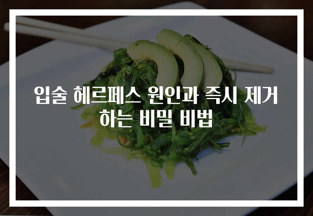 입술 헤르페스 원인과 즉시 제거하는 비밀 비법