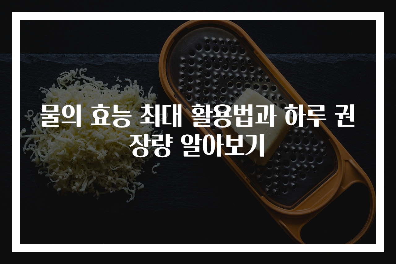 물의 효능 최대 활용법과 하루 권장량 알아보기