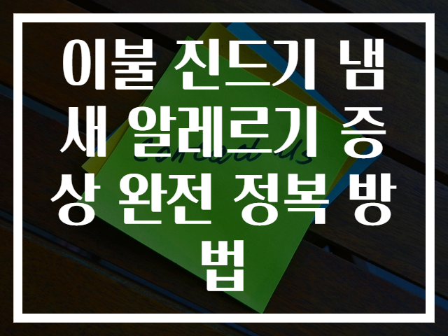 이불 진드기 냄새 알레르기 증상 완전 정복 방법