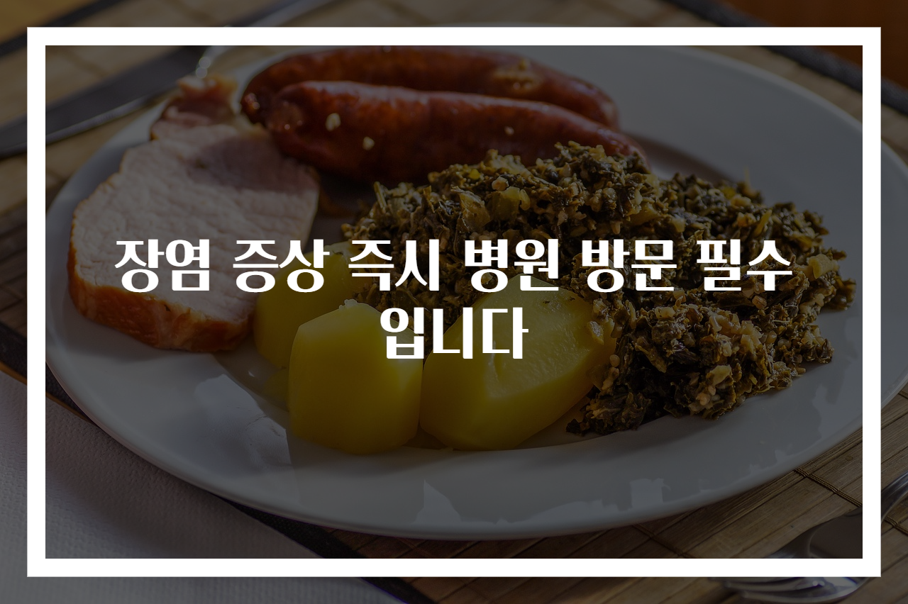 장염 증상 즉시 병원 방문 필수입니다