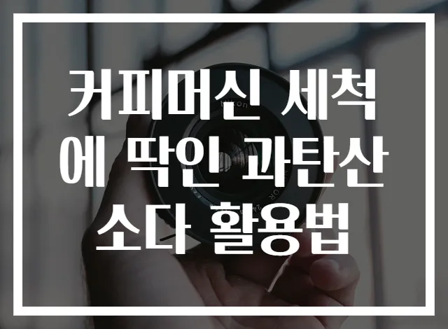 커피머신 세척에 딱인 과탄산소다 활용법