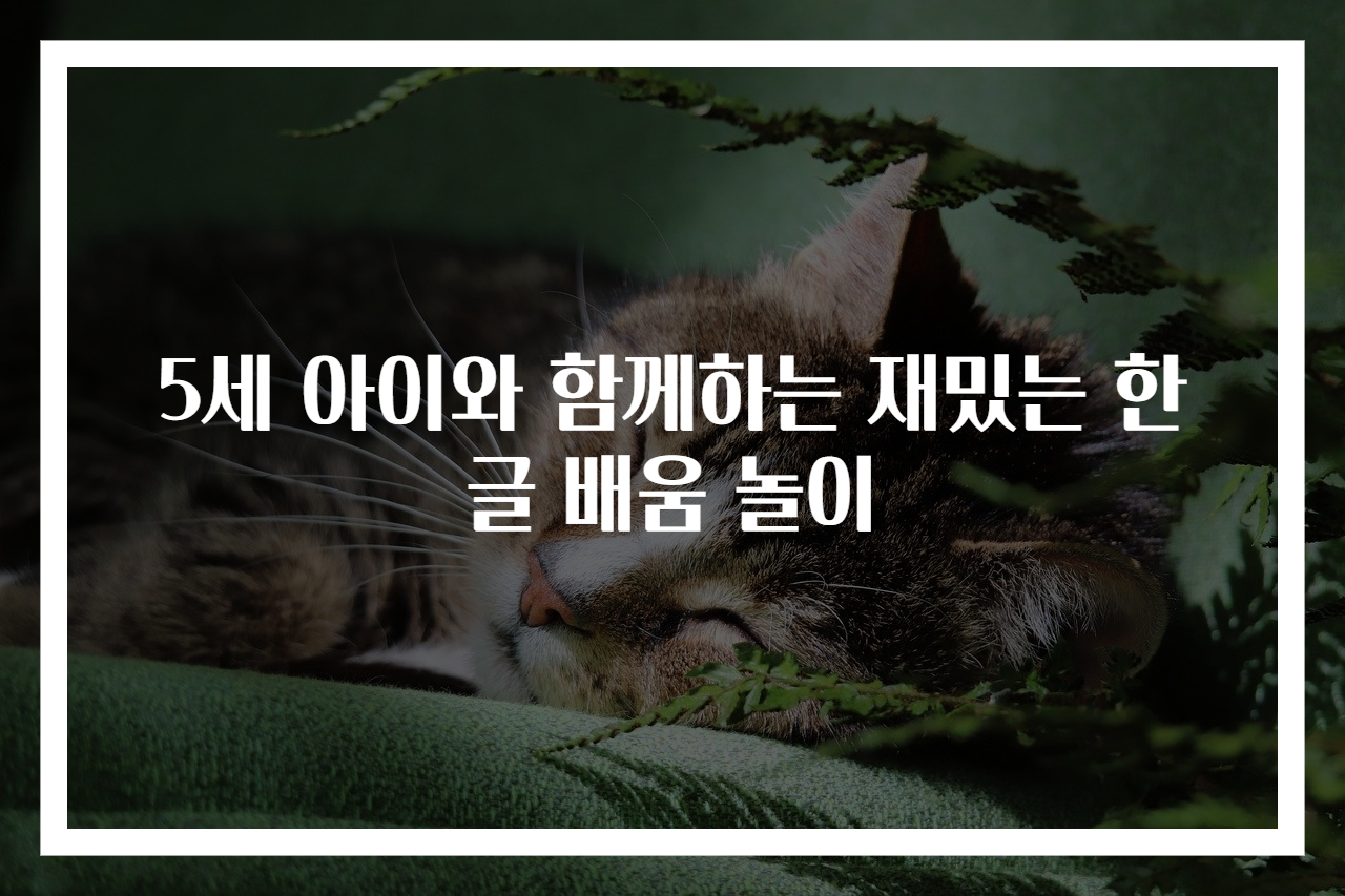 5세 아이와 함께하는 재밌는 한글 배움 놀이
