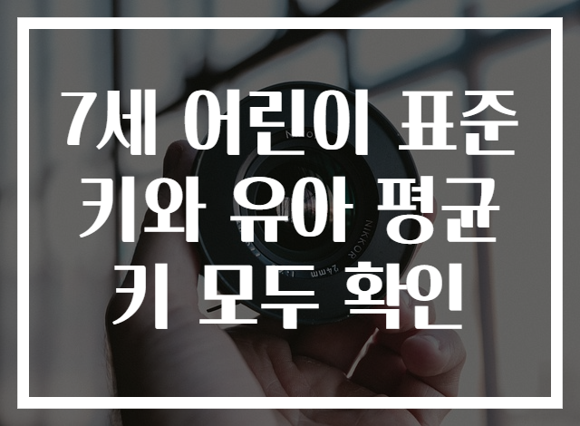 7세 어린이 표준키와 유아 평균키 모두 확인