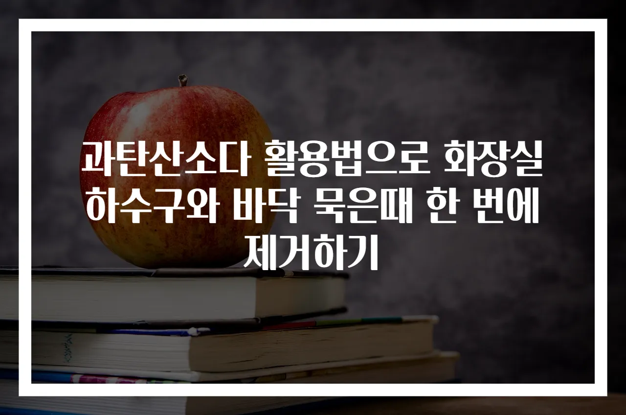 과탄산소다 활용법으로 화장실 하수구와 바닥 묵은때 한 번에 제거하기