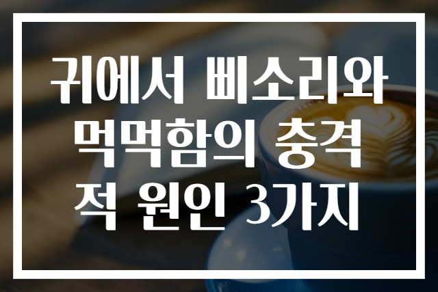 귀에서 삐소리와 먹먹함의 충격적 원인 3가지