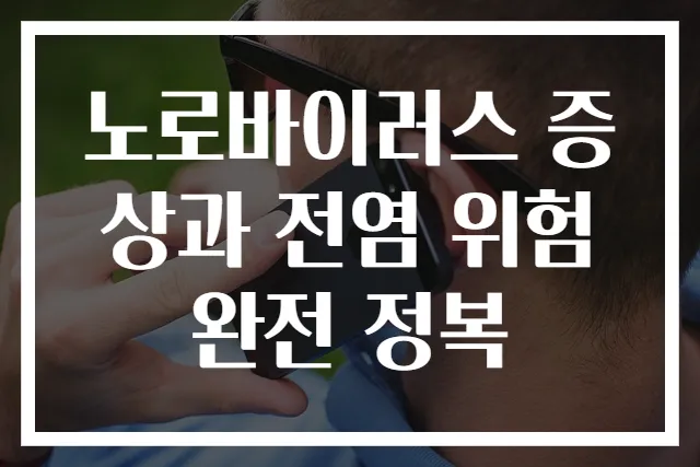 노로바이러스 증상과 전염 위험 완전 정복