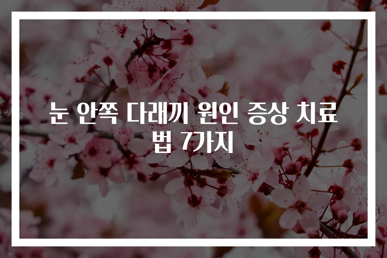 눈 안쪽 다래끼 원인 증상 치료법 7가지