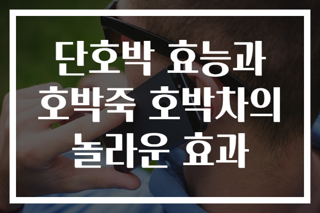 단호박 효능과 호박죽 호박차의 놀라운 효과
