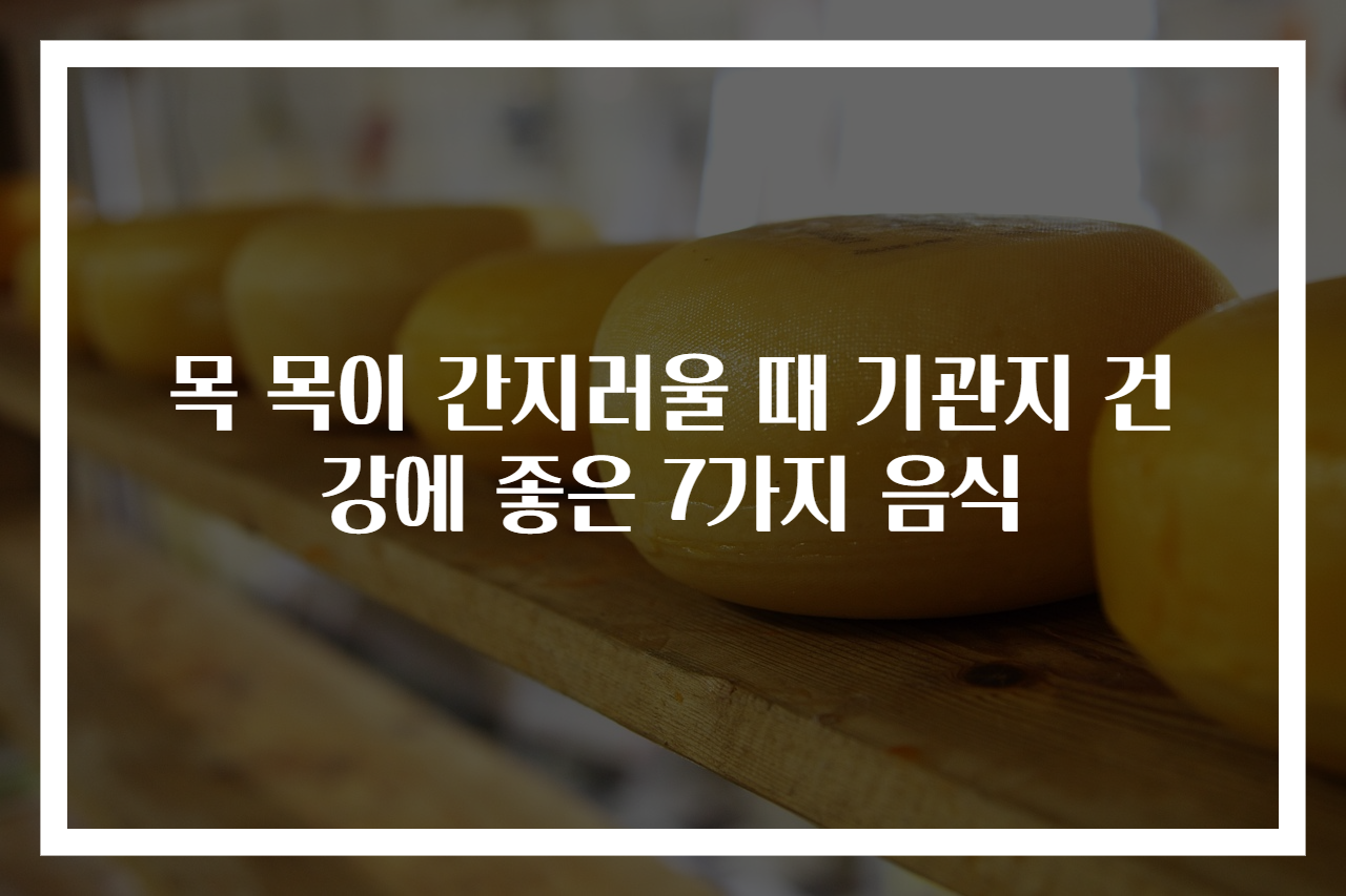 목 목이 간지러울 때 기관지 건강에 좋은 7가지 음식