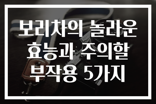 보리차의 놀라운 효능과 주의할 부작용 5가지
