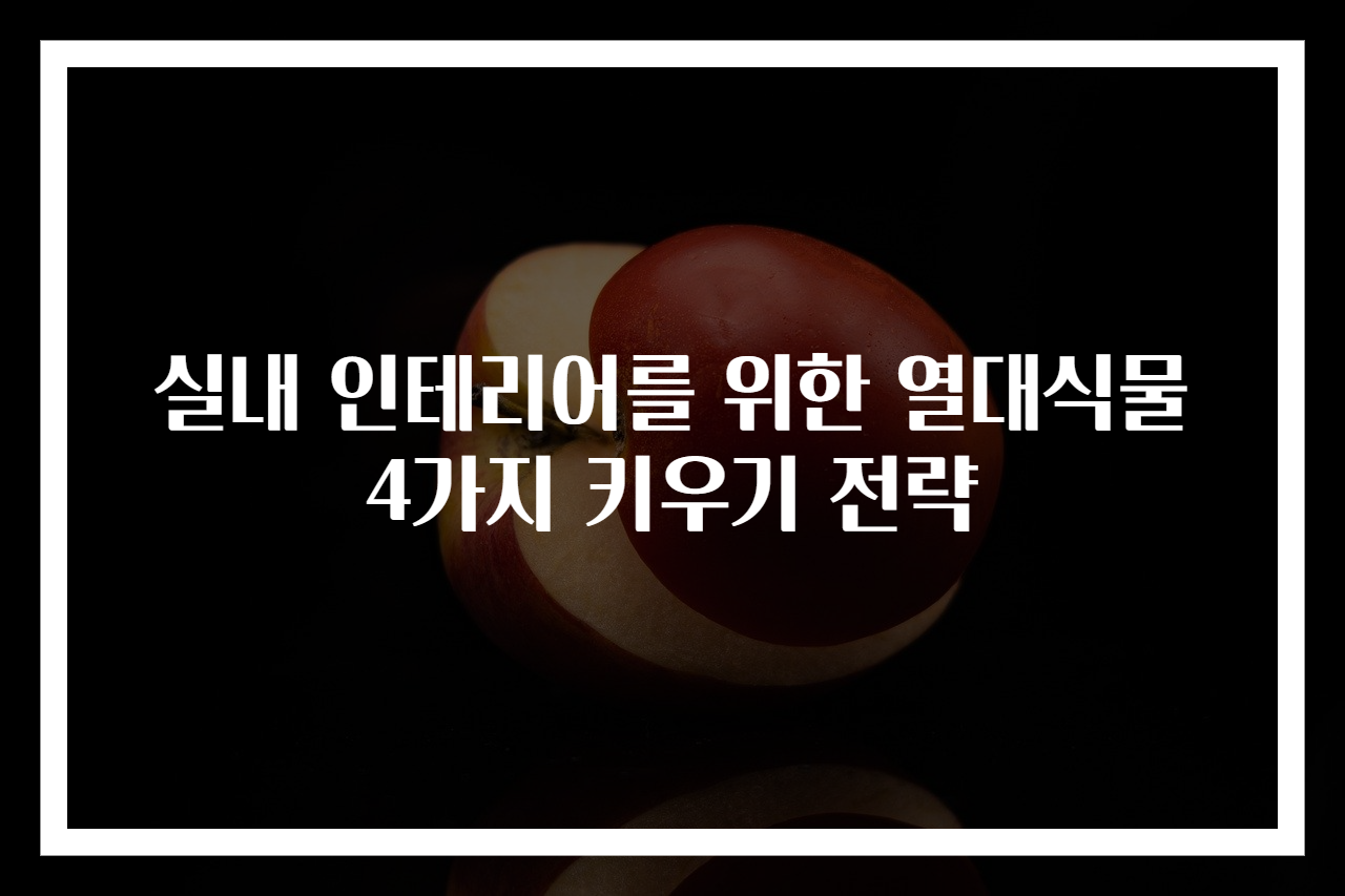 실내 인테리어를 위한 열대식물 4가지 키우기 전략