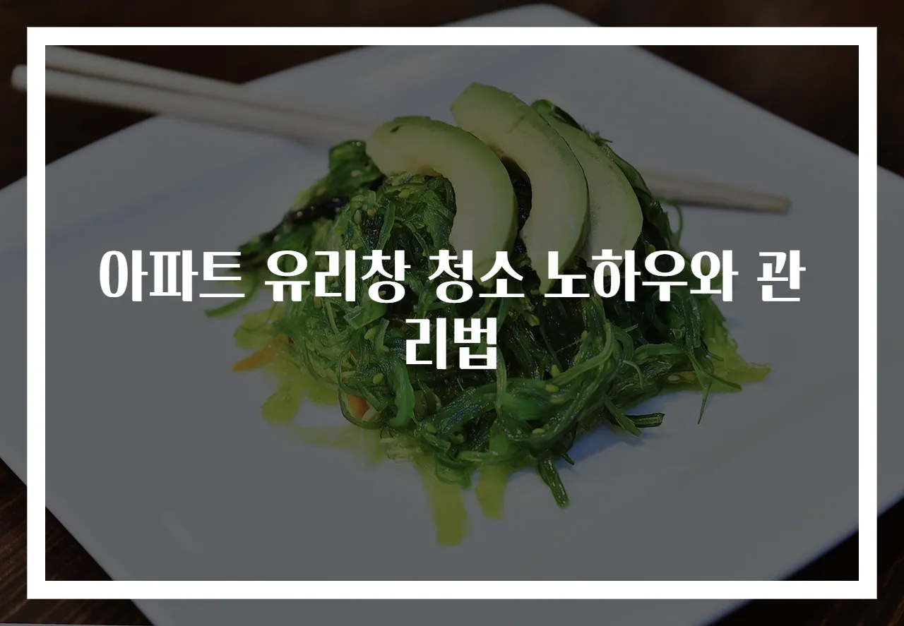 아파트 유리창 청소 노하우와 관리법