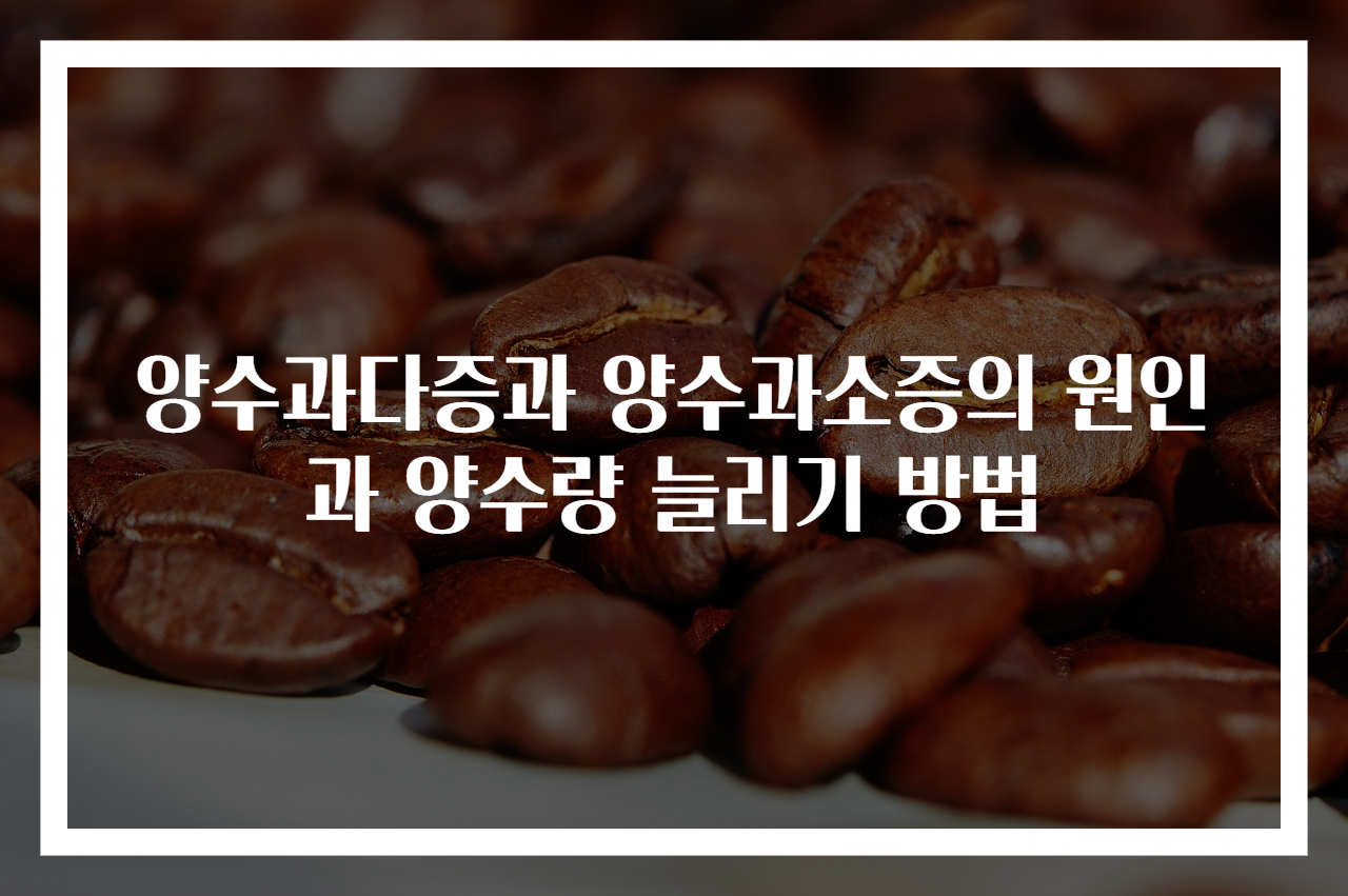 양수과다증과 양수과소증의 원인과 양수량 늘리기 방법