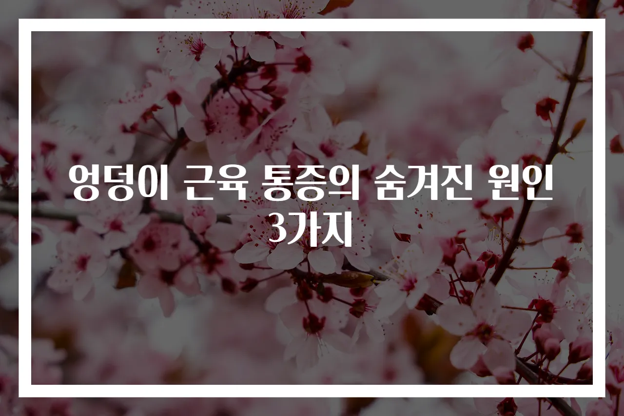 엉덩이 근육 통증의 숨겨진 원인 3가지