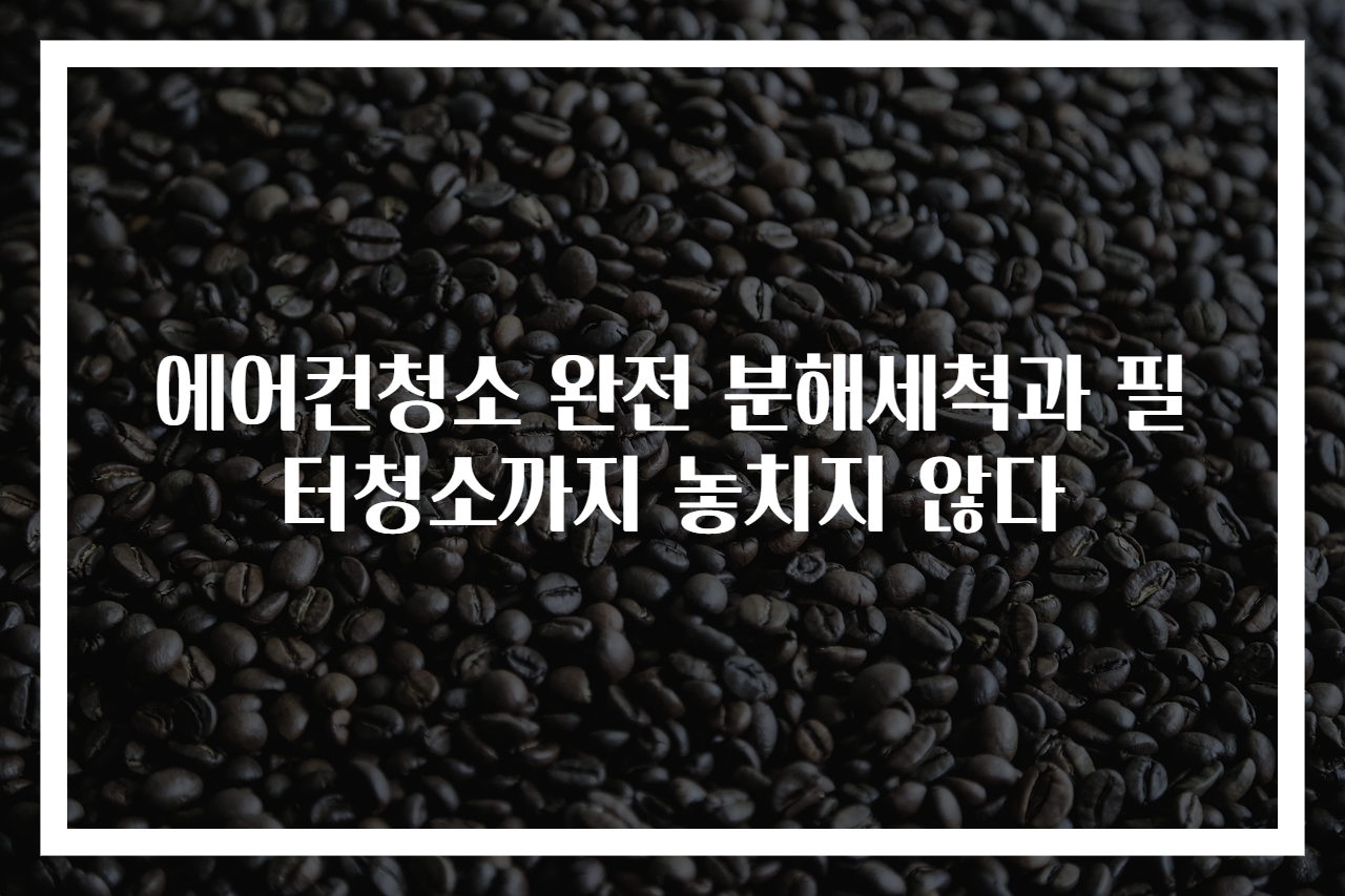 에어컨청소 완전 분해세척과 필터청소까지 놓치지 않다