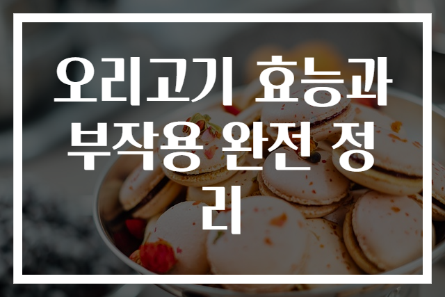 오리고기 효능과 부작용 완전 정리